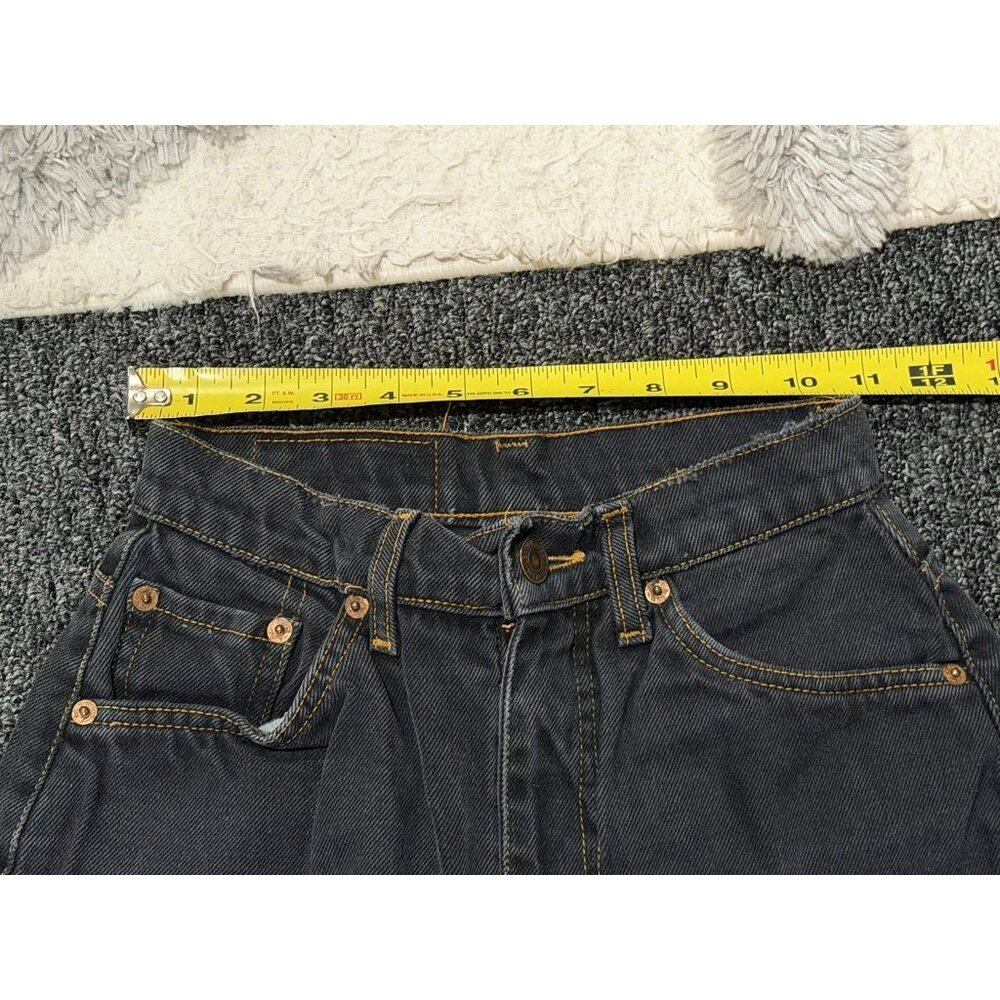 VTG LEVIS 509 28x34 Womens Black High Waisted Mom Denim Jeans Classic Streetwear - Picture 10 of 10